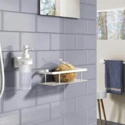 Rackhams Matt White Shower Basket - thumbnail 3