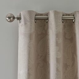 Rackhams Opulent Jacquard Lined Eyelet Curtains Champagne Gold - 66x90 Inch - Champagne Gold - thumbnail 2