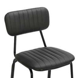 Rackhams Belluno Kitchen Bar Stool with Fixed Height and Backrest, Black - thumbnail 3