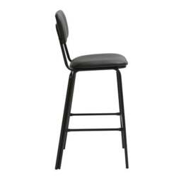 Rackhams Belluno Kitchen Bar Stool with Fixed Height and Backrest, Black - thumbnail 5