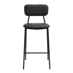 Rackhams Belluno Kitchen Bar Stool with Fixed Height and Backrest, Black - thumbnail 4