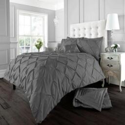 Rackhams Alford Duvet Cover and Pillowcase Set - Charcoal - Double (200cm x 200cm)
