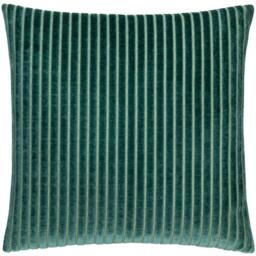 Rackhams Savoy Velvet Stripe Cushion Cover - Teal - 50cm x 50cm - Teal - 100% Polyester