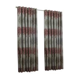 Rackhams Oakdale Tree Design Eyelet Curtains - Red - 46 x 54in (117 x 137cm) - Red - 100% Polyester