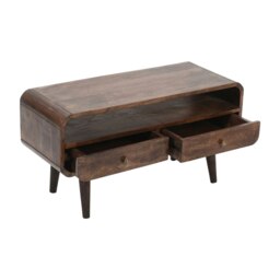 Rackhams Winnie Dark Mango Wood TV Stand with 2 Drawers - 90 cm - 47 cm - Wood - thumbnail 6