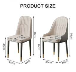 Rackhams A Set of 2 Scott Dining Chairs, PU Leather - Orange Leather - A Set of 6 Chairs - Style 2 - thumbnail 4
