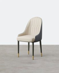 Rackhams A Set of 2 Scott Dining Chairs, PU Leather - Orange Leather - A Set of 6 Chairs - Style 2 - thumbnail 3