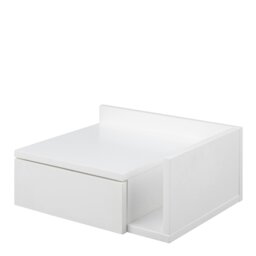 Rackhams Ashlan 1 Drawer Wall Mounted Square Bedside Table in White - White - Manufactured wood - 1 - thumbnail 4