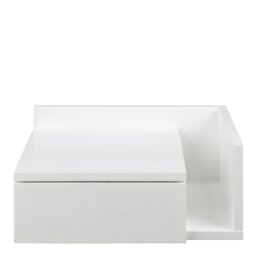 Rackhams Ashlan 1 Drawer Wall Mounted Square Bedside Table in White - White - Manufactured wood - 1 - thumbnail 2