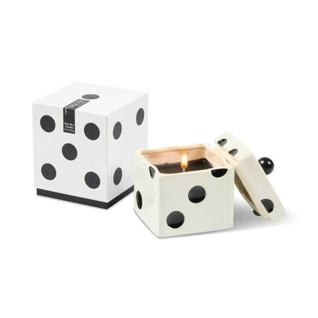 Rackhams Paddywax Lucky Dice Ceramic Candles - 10oz - Black - Lava Stone - image 1