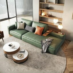 Rackhams Cyril L511 Two Seater, Three Seater, Four Seater Sofa, Armchair, Modular Sofa - Green - Four Seater 305cm - With Ottoman - thumbnail 1