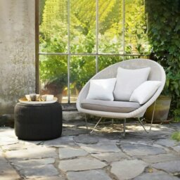 Rackhams Munkhbat Rattan Garden Chair, Outdoor Lounge Chair - Khaki - thumbnail 3
