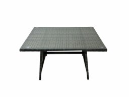 Rackhams Rattan garden furniture Patio Furniture Sets with Dining Table Chair 2 Big Stools Dark Grey Mixed - thumbnail 2