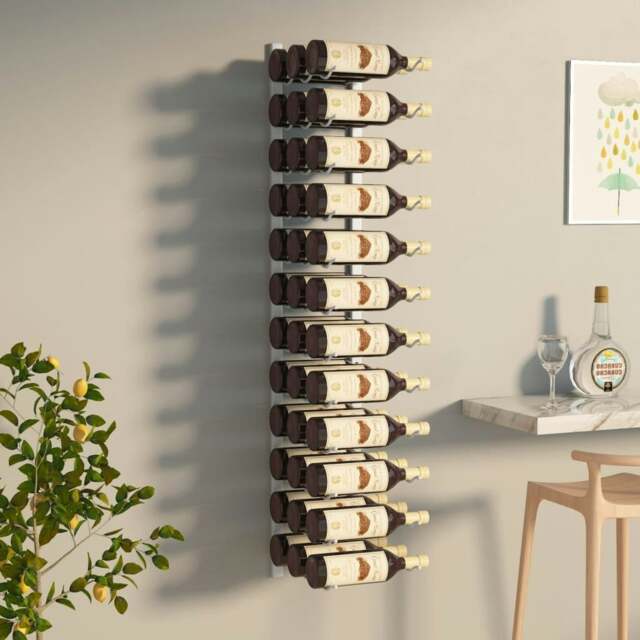 Rackhams Wall Mounted Wine Rack for 36 Bottles White Iron