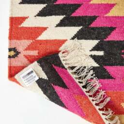 Rackhams Jakarta Handwoven Geometric Kilim Wool Rug - 66 x 200 cm - thumbnail 6