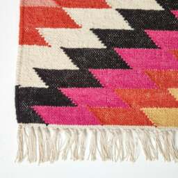 Rackhams Jakarta Handwoven Geometric Kilim Wool Rug - 66 x 200 cm - thumbnail 4