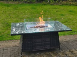 Rackhams Rattan Fire Pit Dining Table - Dark Grey Mixed - thumbnail 3