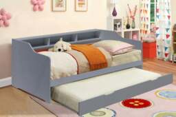 Rackhams 3ft Wooden Bed with Trundle, Grey, White or Caramel With Shelving Bedroom - White - thumbnail 5