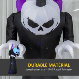 Rackhams 7' Inflatable Halloween Ghost with Horns Lighted Outdoor Decoration - thumbnail 5