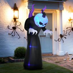 Rackhams 7' Inflatable Halloween Ghost with Horns Lighted Outdoor Decoration