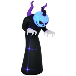 Rackhams 7' Inflatable Halloween Ghost with Horns Lighted Outdoor Decoration - thumbnail 3