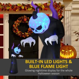 Rackhams 7' Inflatable Halloween Ghost with Horns Lighted Outdoor Decoration - thumbnail 4