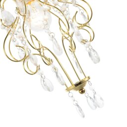 Rackhams Polished Gold Shabby Chic Chandelier Style Pendant Shade with Acrylic - thumbnail 5