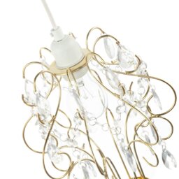 Rackhams Polished Gold Shabby Chic Chandelier Style Pendant Shade with Acrylic - thumbnail 3
