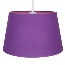 Rackhams Traditional 30cm Purple Linen Fabric Drum Table/Pendant Shade 60w Maximum - thumbnail 2