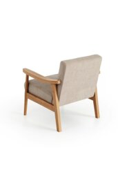 Rackhams Wood Frame Upholstered Armchair - Beige - thumbnail 4