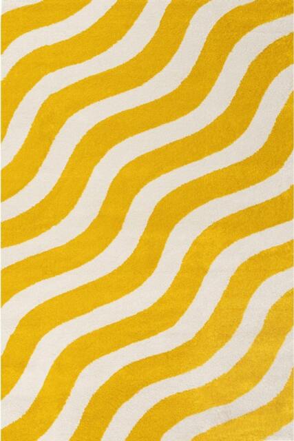 Rackhams Joli Wave Yellow & White Rug - 160X230 cm - image 1