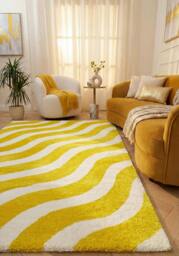Rackhams Joli Wave Yellow & White Rug - 160X230 cm - thumbnail 2