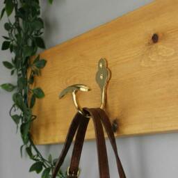 Rackhams Polished Brass Bowler Top Hat Coat Hook