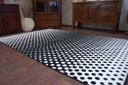 Rackhams Sketch Rug - Black & White Gradient Dots - 120cm x 170cm - thumbnail 2