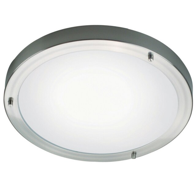 Rackhams Ancona Maxi E27 - Ceiling light - Brushed steel - Silver - Glass - 1