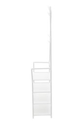 Rackhams Independent 4 Layer Shoe Rack, Multi-Layer Metal Shoe Cap Rack, with 8 Double Hooks, Suitable for Multiple Scenarios - White - thumbnail 4