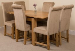 Rackhams Richmond Small Extending Oak Dining Set with Washington Fabric Chairs - 4 chairs - Grey - thumbnail 6