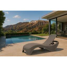 Rackhams MALDIVES Warm Grey Outdoor High-End PU Rattan Adjustable Sun Lounger-Fully Assembled - thumbnail 2