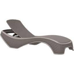 Rackhams MALDIVES Warm Grey Outdoor High-End PU Rattan Adjustable Sun Lounger-Fully Assembled