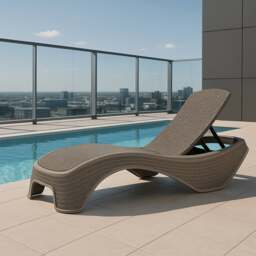 Rackhams MALDIVES Warm Grey Outdoor High-End PU Rattan Adjustable Sun Lounger-Fully Assembled - thumbnail 3