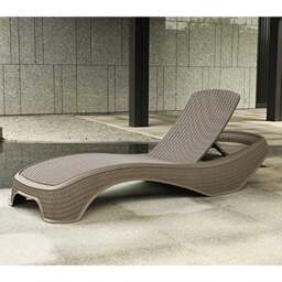 Rackhams MALDIVES Warm Grey Outdoor High-End PU Rattan Adjustable Sun Lounger-Fully Assembled - thumbnail 6