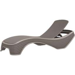 Rackhams MALDIVES Warm Grey Outdoor High-End PU Rattan Adjustable Sun Lounger-Fully Assembled - thumbnail 4