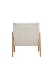 Rackhams Beige Cushioned Wood Armchair - Beige - thumbnail 3