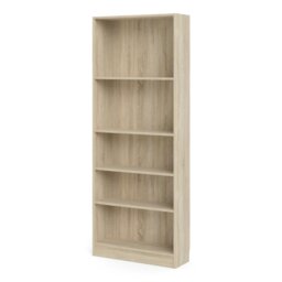 Rackhams Basic Tall Wide Bookcase (4 Shelves) in Oak - Oak - Wood - 1 - thumbnail 3