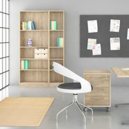 Rackhams Basic Tall Wide Bookcase (4 Shelves) in Oak - Oak - Wood - 1 - thumbnail 6