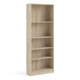 Rackhams Basic Tall Wide Bookcase (4 Shelves) in Oak - Oak - Wood - 1 - thumbnail 1