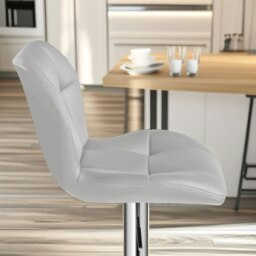 Rackhams Set Of 2 Height Adjustable 360 Swivel Bar Stools With Backrest Light Grey - thumbnail 6