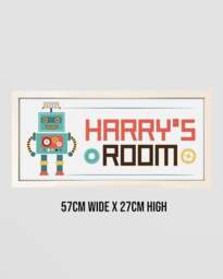 Rackhams Personalised Robot Wall Art for Kids – Framed Print with Retro Charm - thumbnail 6