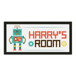 Rackhams Personalised Robot Wall Art for Kids – Framed Print with Retro Charm - thumbnail 1