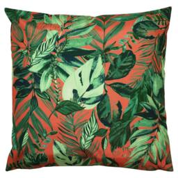 Rackhams Psychedelic Jungle Print Outdoor Cushion Cover - Coral - 43cm x 43cm - Coral - 100% Polyester - thumbnail 1